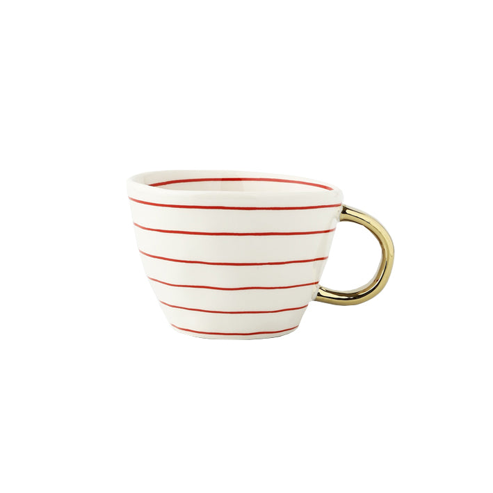 Geometric Mugs With Gold Handle