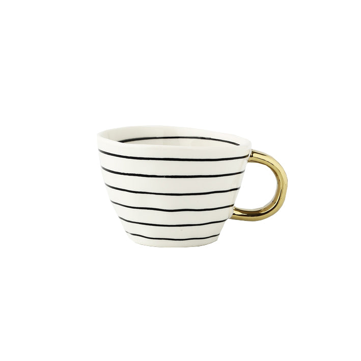 Geometric Mugs With Gold Handle