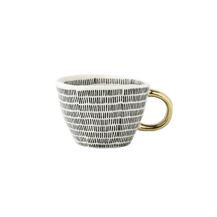 Geometric Mugs With Gold Handle