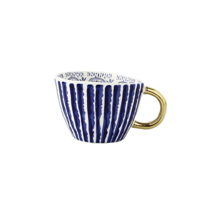 Geometric Mugs With Gold Handle
