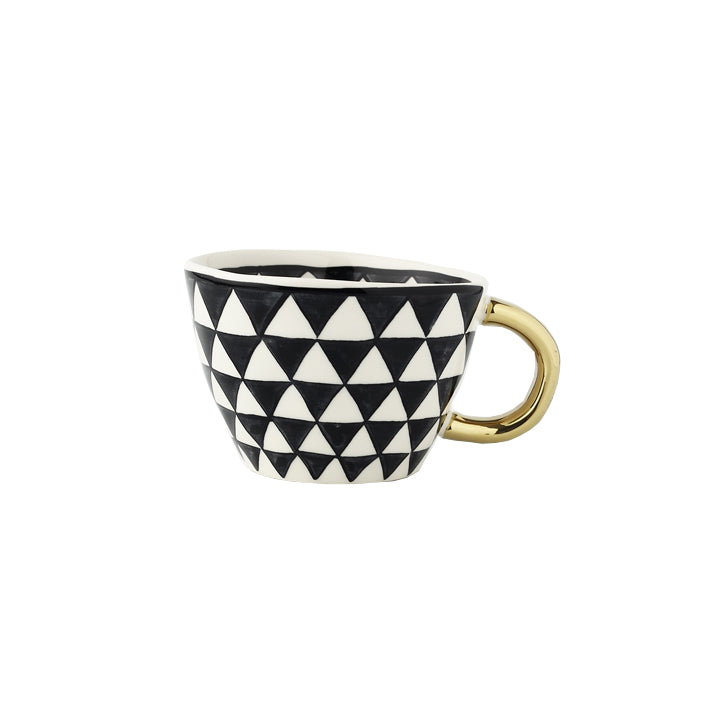 Geometric Mugs With Gold Handle