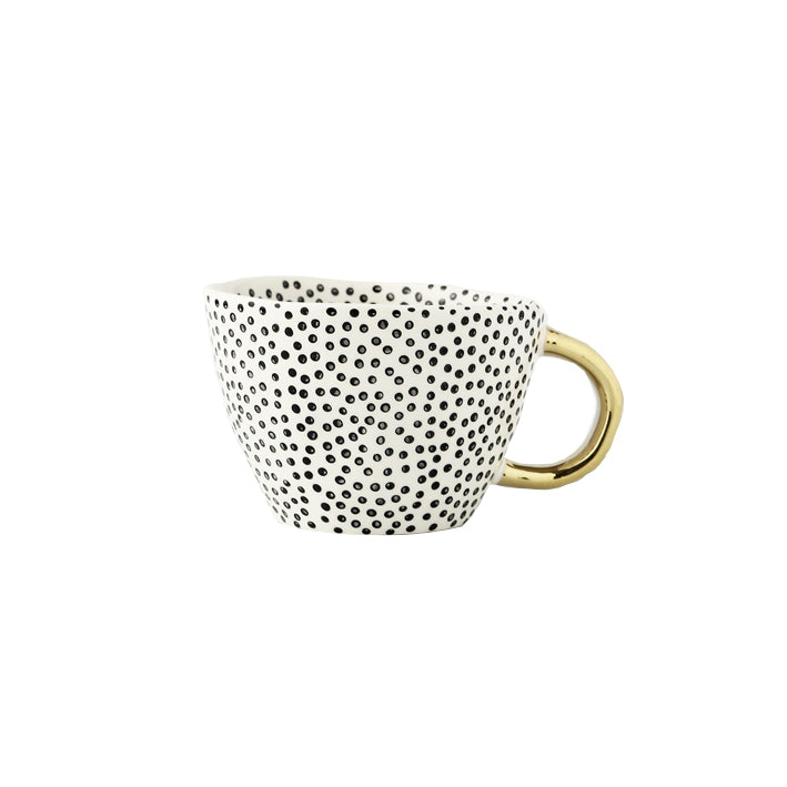 Geometric Mugs With Gold Handle