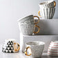 Geometric Mugs With Gold Handle