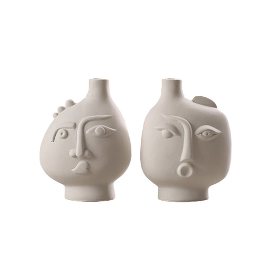 Abstract Face Flower Vases